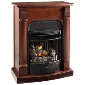 Vent free gas heater--build or find fireplace surround/mantle to disquise what we have Ventless Propane Fireplace, Ventless Gas Fireplace, Gas Stove Fireplace, Corner Fireplace Decor, Stone Electric Fireplace, Fireplace Vent, Electric Fireplace With Mantel, Corner Gas Fireplace, Vent Free Gas Fireplace