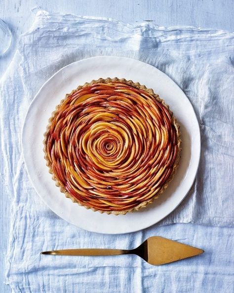 Nectarine rose tart Nectarine Tart, Rose Tart, Delicious Magazine, Tart Recipe, Apricot Jam, Nectarine, Warm Milk, Sweet Tarts, Tart Recipes