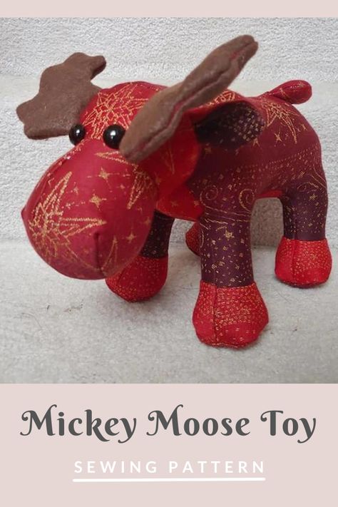 Stuffed Moose Pattern Sewing, Moose Stuffed Animal Sewing Pattern, Moose Plush Pattern, Memory Moose Pattern, Moose Sewing Pattern Free, Stuffed Deer Pattern, Deer Sewing Pattern Free, Moose Pattern Free Printable, Mouse Stuffed Animal Pattern