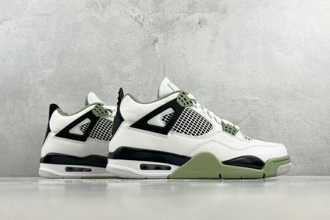 OG Pure Original Jordan Air Jordan 4 "Oil Green" Sage Sea Salt White/Green/Black Item number: AQ9129 103 Eur Sizes: 40, 40.5, 41, 42, 42.5, 43, 44, 44.5, 45, 46, 47.5 #aj4 #airjordan4 #Whatsapp:+86 130 2473 0673 Sage Green Jordan 4’s, Jordan Fours, Original Air Jordans, Green Jordans, Jordan 4’s, Green Sage, Jordan Air, Air Jordan 4, Sea Salt