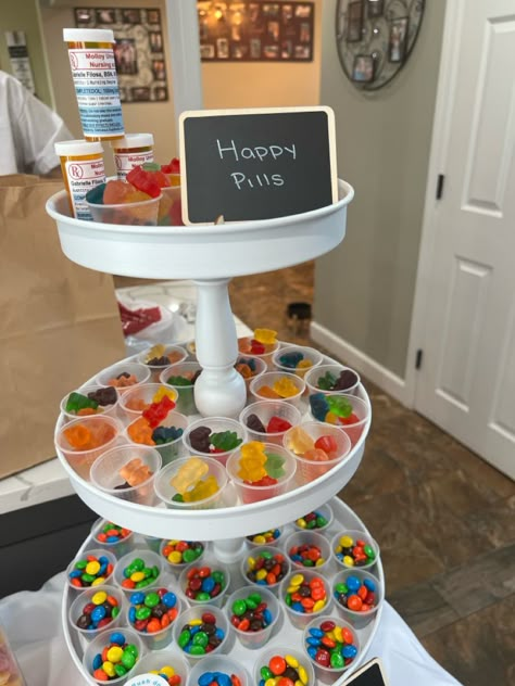 Nurses Party Ideas, Medical Assistant Party Ideas Graduation, Nurse Food Ideas Party, Graduation Party Ideas Pharmacy, Nursing Student Party Ideas, Labor And Delivery Nurse Graduation Party, Nurses Graduation Party Ideas, Nursing Dessert Table, Anesthesia Graduation Party