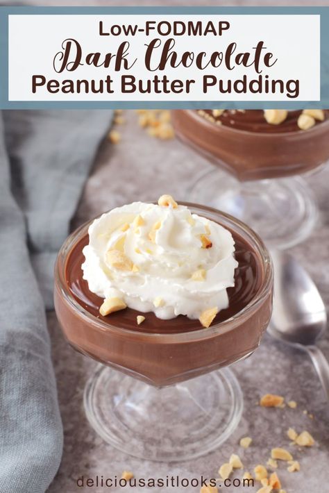 Low Fodmap Pudding, Low Fodmap No Bake Desserts, Chocolate Peanut Butter Pudding, Fodmap Desserts, Peanut Butter Pudding, Fodmap Meals, Fodmap Recipes Dinner, Low Fodmap Recipes Dinner, Fodmap Food