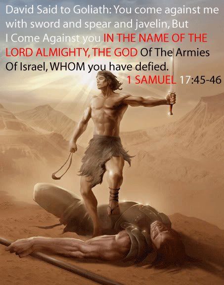 In the name of the Lord GOD Almighty!!!                                                                                                                                                                                 More 5 Solas, David And Goliath, Ayat Alkitab, Jesus Prayer, Spiritual Warfare, Jesus Is Lord, God Almighty, Bible Stories, Spiritual Inspiration