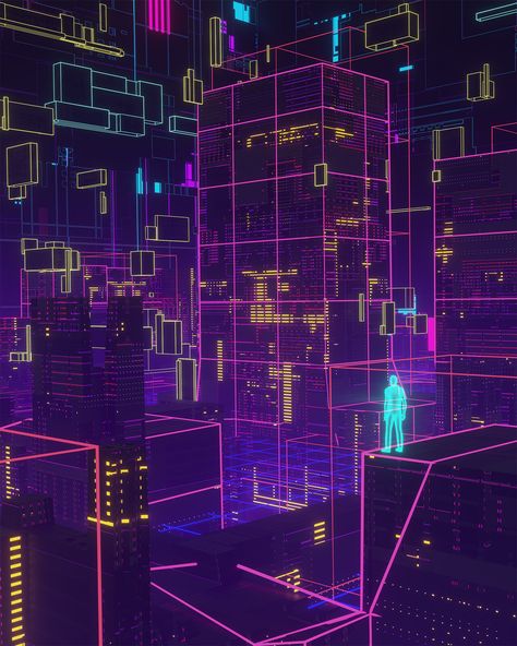 Futuristic City Aesthetic, Cyberspace Aesthetic, Hd Posters, Cyberpunk Design, Neon City, Aesthetic City, Cyberpunk City, Arte Cyberpunk, Projection Mapping