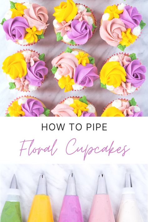 Spring Color Cupcakes, Spring Decorated Cupcakes, Spring Wedding Cupcakes Ideas, Spring Cupcake Designs, Spring Birthday Cupcakes, Floral Decorated Cupcakes, Spring Cupcake Decorating Ideas, Easter Decorated Cupcakes, Spring Cupcakes Ideas