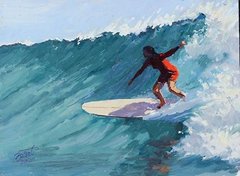 Bowl Colors by pierre bouret Oil ~ 6 x 8 Surfing Painting, Surfer Painting, Ocean Things, Surfing Art, Surfer Art, Surf Painting, Mixed Media Wall Art, Surfboard Art, Book Sculpture