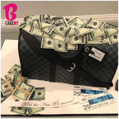 This is what I'm talking about!!!!! We should all have THIS cake! Bae Birthday, Money Birthday Cake, Gucci Cake, Unique Birthday Ideas, Doctor Cake, 17 Birthday Cake, Cake For Boyfriend, 18th Cake, Realistic Cakes