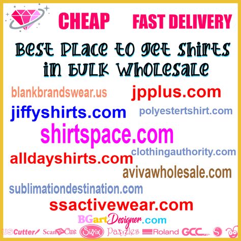 Wholesale Blank Shirts, Small Business Plan Ideas, Small Business Shirt, Tshirt Printing Business, Cricut Projects Easy, Sublimation Ideas Projects, Sublimation Shirts, List Of Websites, Cricut Help