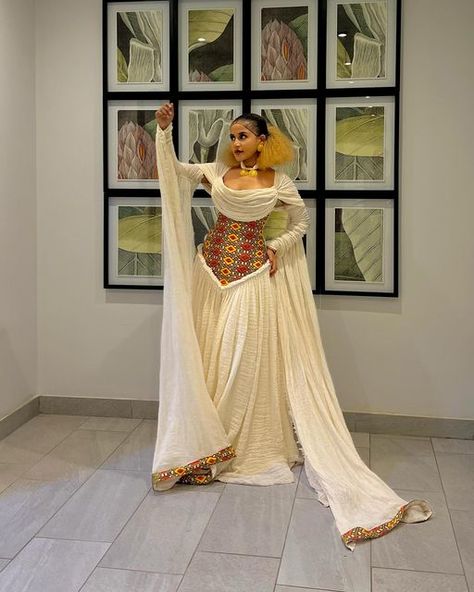 Rahel Gebremedhn teklegiorgis on Instagram: "About last night 🦅🐝 @rahela_clothing_ . @ghet_makeup_and_hair ty abiye" Habesha Libs For Men, Modern Ethiopian Dress, Ethiopia Clothing, Ethiopian Clothes, Habesha Clothes, Ethiopian Dresses, Habesha Wedding, Cultural Clothes, Eritrean Dress