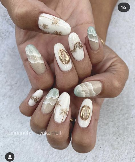 Feather Nails, Hippie Nails, Gel Nail Art Designs, Summery Nails, Classy Acrylic Nails, Glamorous Nails, Almond Acrylic Nails, Beach Nails, Dream Nails