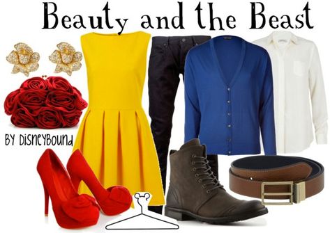 Disneybound Couples, Couples Disney, Disneybound Outfits, Disney Cute, Disney Dress Up, Disney Themed Outfits, Belle And Beast, Disney Inspired Fashion, Hallowen Costume