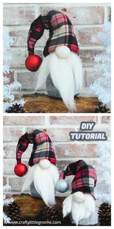 5 DIY Fabric Christmas Gnome Free Sewing Patterns & Tutorials | Fabric Art DIY Fabric Art Diy, Gnome Crafts, Gnome Ideas, Gnome Tutorial, Gnome Sweet Gnome, Gnomes Diy, Quilted Christmas Ornaments, Diy Gnomes, Gnome Patterns