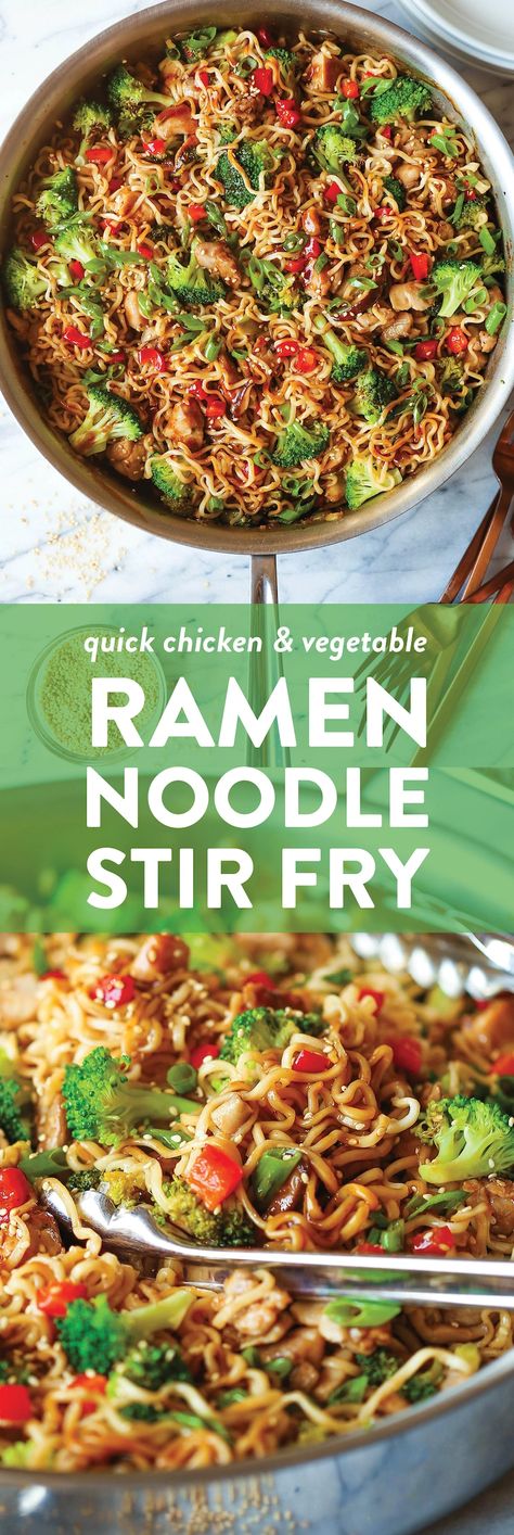 Quick Chicken Ramen Noodle Recipe | Damn Delicious Quick Chicken Ramen, Ramen Noodle Stir Fry, Chicken Ramen Noodle Recipes, Stir Fry Sauce Easy, Vegetable Ramen, Noodle Stir Fry, Chicken Ramen, Ramen Noodle Recipes, Stir Fry Noodles