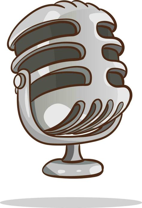 Microphone. Karaoke and singing concept. Microphone abstract drawing. Cartoon style, hand drawn vector illustration. Radio Microphone Illustration, Cartoon Microphone, Microphone Drawing Reference, Microphone Illustration, Microphone Drawing, Poetry Painting, Vector Animation, Skulls Drawing, Hand Drawn Vector Illustrations