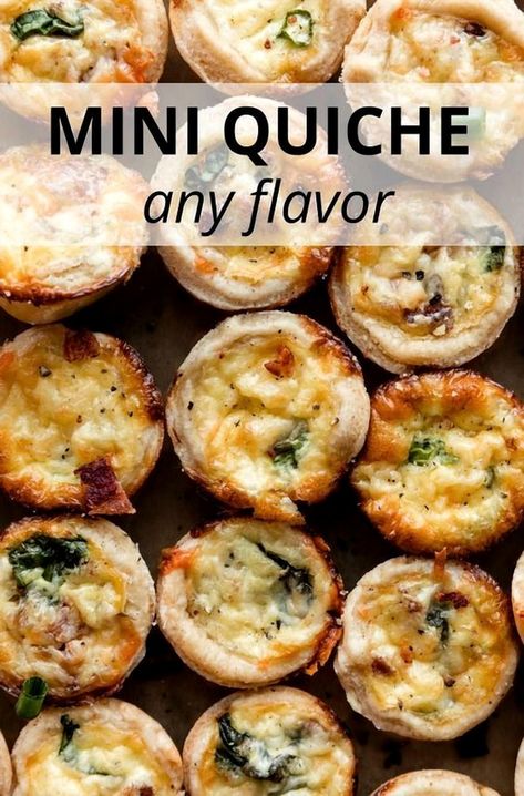 Whip up a batch of delightful mini quiches with this versatile recipe from Sally's Baking Addiction. Perfect for breakfast, brunch, or a tasty snack, these bite-sized treats are customizable to suit any palate. Whether you prefer classic flavors or want to experiment with new ingredients, this easy-to-follow guide will help you create a delicious and satisfying dish. Ideal for meal prep or entertaining guests, these mini quiches are sure to impress. Dive into the world of baking and enjoy the endless possibilities this recipe offers. Mini Quiches In Muffin Tin Gluten Free, Crustless Mini Spinach Quiche Recipes, Crustless Mini Quiches In Muffin Tin, Easy Mini Egg Quiches, Muffin-tin Spinach & Mushroom Mini Quiches, Buttery Flaky Pie Crust, Mini Quiche Recipes, Mini Chicken Pot Pies, Mini Quiches