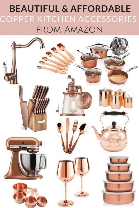 (paid link) Smart Organizing Ideas for Your Kitchen Copper Kitchen Accents, Copper Kitchen Accessories, Kitchen Essentials List, Kitchen Copper, Wattle And Daub, Rose Gold Kitchen, Copper Kitchen Decor, Header Design, Gold Kitchen