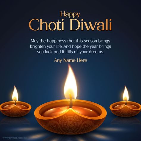 Happy Choti Diwali Images, Happy Choti Diwali, Diwali Wishes Messages, Choti Diwali, Happy Diwali Photos, Diwali Message, Greeting Card Maker, Diwali Greeting, Diwali Candles