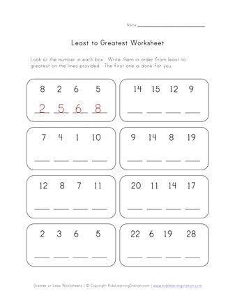 Least to Greatest Worksheet | All Kids Network Greater Than Less Than Worksheets, Parrot Craft, Kindergarten Math Worksheets Addition, Greater Than Less Than, Early Childhood Program, Sequencing Worksheets, Worksheet For Kids, English Grammar Worksheets, Kids Math Worksheets