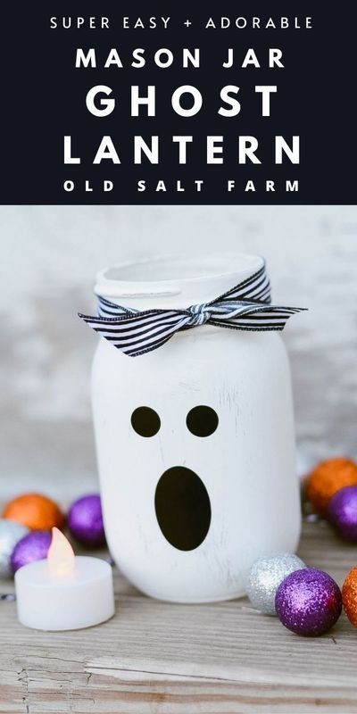 Ghost Lantern, Jars Crafts, Halloween Mason Jars, Colored Mason Jars, Diy Mason Jar, Mason Jar Projects, Baby Food Jars, Halloween Activities For Kids, Fun Arts And Crafts