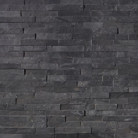 Premium Black Slate Panel 6x24 Split Face Tiles, Slate Backsplash, Ledger Stone, Stacked Stone Panels, Luxury Outdoor Kitchen, Slate Wall Tiles, Stone Decoration, Wall Cladding Panels, Slate Wall