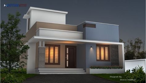 750 Sq Ft 2BHK Modern and Beautiful House and Free Plan, 10 Lacks - Home Pictures 750 Sq Ft House Plans, Barn Dominium, Beautiful Modern Homes, Small House Design Plans, Construction Cost, Cute House, Contemporary House Design, House Roof, Beautiful House