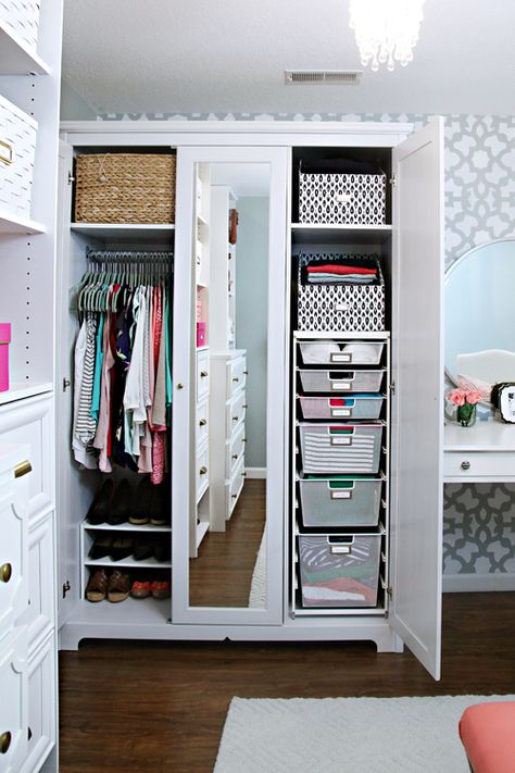 IHeart Organizing: Four Week "Wait-No-More" Organizing Challenge! Week 4 - Master Closet (and a link party) Brimnes Wardrobe Hack, Ikea Brimnes Wardrobe, Brimnes Wardrobe, Laundry Room Storage Solutions, Ikea Brimnes, Master Closet Organization, Park Project, Ikea Wardrobe, Ikea Closet