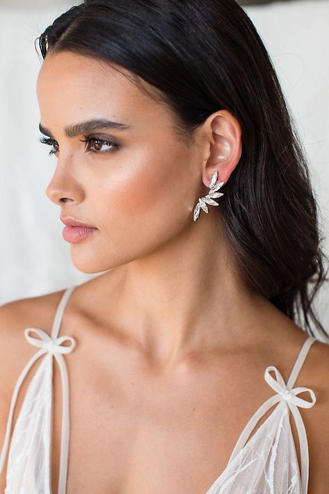 Swarovski and Sterling Marquise Cascade Earrings | David's Bridal Wedding Jewelry Simple, Boho Wedding Jewelry, Beach Wedding Jewelry, Wedding Day Jewelry, Gold Wedding Jewelry, Bride Earrings, Swarovski Crystal Earrings, Bride Jewellery, Opal Crystal