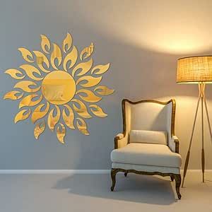 Sunflower Bedroom Decor, Sunflower Bedroom, 3d Mirror Wall, Book Expo, 3d Mirror Wall Stickers, Virtual Summit, Flower Sunflower, Floral Mirror, Sun Pattern