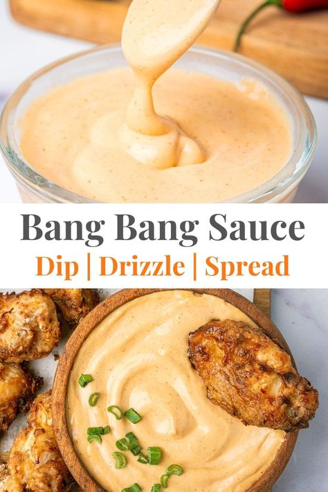 Here is a simple recipe for making Bang Bang Sauce—a creamy concoction of mayo, sweet chili, and a dash of sriracha, plus a few extra touches. Ideal for dipping, drizzling, or dressing up any dish that craves a delicious blend of tangy, sweet, and mildly spicy flavours. via @irena_macri Easy Bang Bang Sauce, Sweet Mayo Sauce, Bang Bang Sauce Recipe, Sauces And Dips, Best Sauce Recipe, Sweet Chili Dipping Sauce, Food Competition, Bang Bang Sauce, Hearty Food