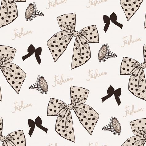 Hand drawn seamless pattern with bow.cdr | Premium Vector #Freepik #vector #background #pattern #ribbon #vintage Ribbon Pattern Design, Lace Bow Tattoos, Bow Illustration, Bow Tattoo Designs, Bow Drawing, Painted Handbag, Balloon Illustration, Ribbon Pattern, Bow Tattoo