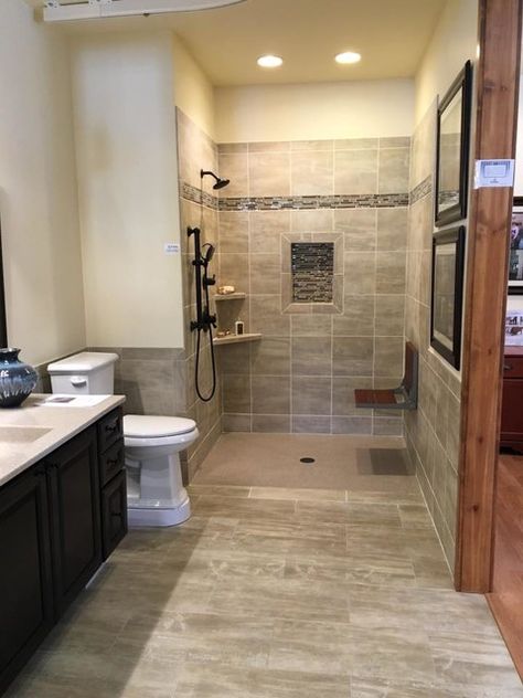 Wheelchair Bedroom Ideas, Walk In Handicapped Showers, Roll In Showers Master Bath, Shower Threshold Ideas, Small Accessible Bathroom, Handicapped Shower Ideas, Roll In Shower Ideas, Zero Entry Shower Ideas, Double Shower Ideas