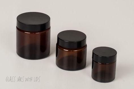 Cosmetic Amber Glass Jars, 30ml Glass Amber Cosmetic Jars, 60ml Glass Amber… Lotion Containers, Diy Cream, Desain Pantry, Diy Lotion, Diy Kosmetik, Homemade Lotion, Amber Glass Jars, Glass Jars With Lids, Amber Jars