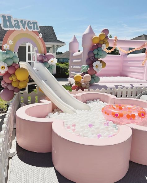 2024 Party, Soft Play Area, Backyard Birthday Parties, Toddler Slide, Backyard Birthday, Toddler Birthday Party, Birthday Party Theme Decorations, Baby Gender Reveal Party, Soft Play