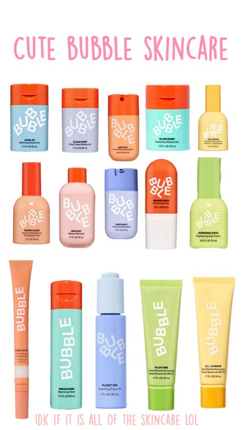 A bunch of bubble skincare products Bubble Skin Care, Skincare Bubble, Kids Skin Care, Bubble Skincare, Brightening Eye Cream, Hydrating Moisturizer, Wipe Out, Eye Cream, Moisturizer Cream