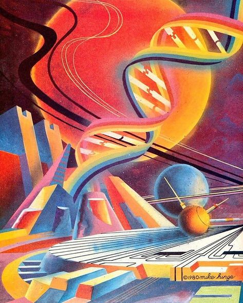 Mike Hinge Futurism Art, 70s Sci Fi Art, Wave Art, Science Fiction Art, Futurism, 판타지 아트, Retro Futurism, Sci Fi Art, Funky Art