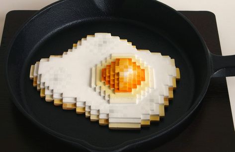 Using traditional materials and techniques to achieve a digital effect, Japanese artist Toshiya Masuda makes this cool ceram... Japanese Food Illustration, Lego Room, Egg Art, Art Series, Fried Egg, Japanese Artists, Everyday Objects, 8 Bit, Food Illustrations