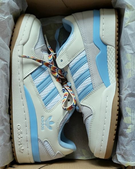 Adidas shoes Adidas Forum Low Light Blue, White Forum Low, Coquette Pictures, Forum Low Shoes, Aesthetic Hombre, Adidas Originals Forum Low, Birthday Shoes, Adidas Forum Low, Forum Low