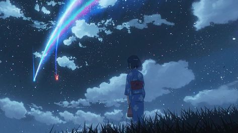 If a picture is worth a thousand words, then a Makoto Shinkai GIF must be worth millions... and with animation this beautiful it's no surprise that Your Name has been smashing box-office records!    Your Name is in cinemas for a strictly limited time, so don't miss your chance to see the spectac Your Name 2016, Kimi No Na Wa Wallpaper, Makoto Shinkai Movies, Starting Conversations, The Garden Of Words, Makoto Shinkai, Garden Of Words, Your Name Anime, 8bit Art