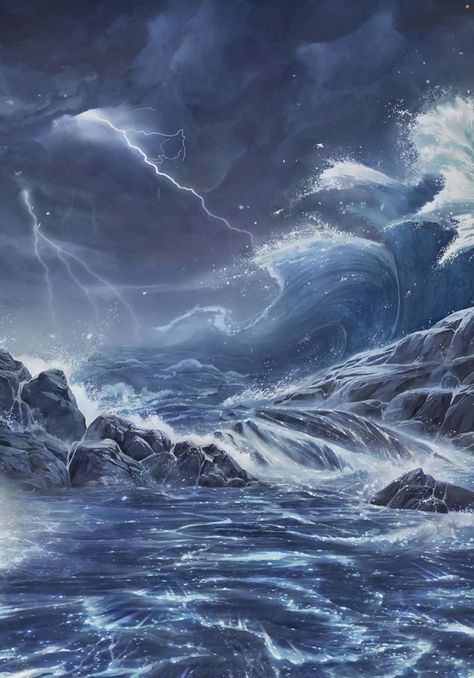 Storm Tattoo, Lightning Photography, Ocean Storm, Storm Art, Sea Storm, Landscape Tattoo, Min Min, Background Drawing, Lightning Storm