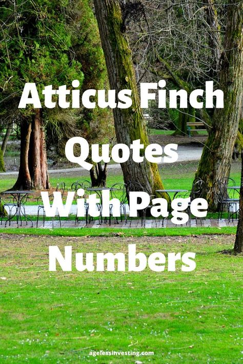 A picture of outside tables on the grass under trees, with the headline "Atticus Finch Quotes With Page Numbers" Atticus Finch Quotes, Scout Quotes, Number Quotes, Atticus Finch, Inspirational Quotes From Books, Courage Quotes, To Kill A Mockingbird, School Related, Atticus