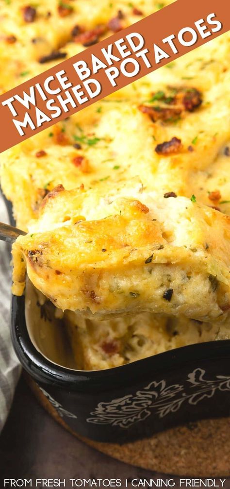 Bake Twice Mashed Potatoes, Garlic Mashed Potato Casserole, Twiced Baked Potatoe Casserole, Gluten Free Twice Baked Potatoes, Creamy Whipped Potato Casserole, Mashed Potato Casserole Make Ahead, Twice Baked Mash Potatoes, Loaded Baked Mashed Potatoes, Make Ahead Twice Baked Potato Casserole