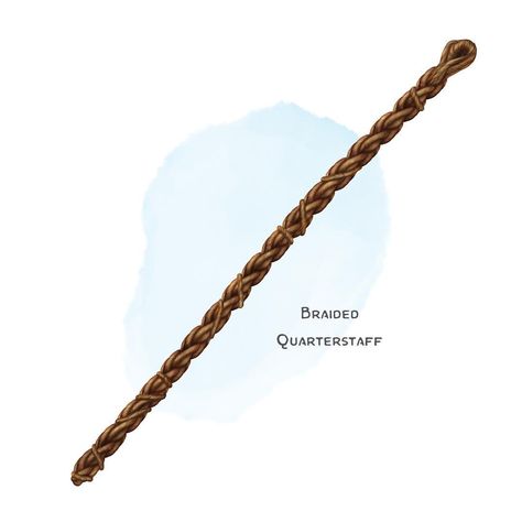 ⚔️ 𝗡𝗲𝘄 𝗶𝘁𝗲𝗺! Braided Quarterstaff Weapon (quarterstaff), uncommon ___  This magical quarterstaff is made of a tightly-knit length of… Arcane Focus, The Griffon's Saddlebag, Griffon's Saddlebag, Dnd Druid, Dnd Items, Magical Items, Arm Art, D D Items, Writing Fantasy