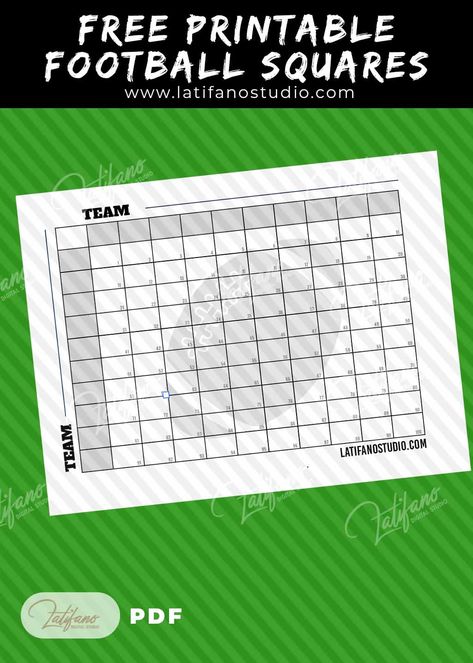 Free printable football squares pdf If you're looking for a quick and easy way to download and print a football game, Free Football Square Free Football Printables Templates, Football Squares Fundraiser, Free Printable Football Squares, Printable Football Squares, Free Printable Superbowl Squares, Superbowl Squares Template, Football Squares Template, Football Squares, Football Pool