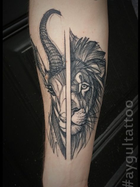 Leo Lion Tattoos, Half Sleeve Tattoo Stencils, Partner Tattoos, Ma Tattoo, Leo Tattoo, Capricorn Tattoo, Bull Tattoos, Taurus Tattoos, Sharpie Tattoos