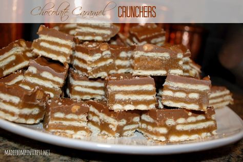 Today we are bringing back a favorite dessert for an encore performance! At one time, these Crunchers were the highest pinned pin on Pinterest from Twirl and Taste.  The day after I made them, I took them to the office where I worked (which I do alot!) and these received more requests for the recipe... Read More Crunchers Recipe, Butter Crackers, Homemade Candies, Football Food, How Sweet Eats, Sweets Treats, Dessert Bars, Favorite Desserts, Tgif