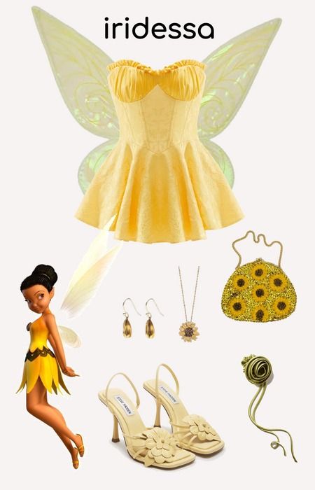 iridessa halloween costume Outfit | ShopLook Iridessa Costume, Tinkerbell Outfit, Wolf Halloween Costume, Cinderella Halloween Costume, Angel Wing Dress, Angel Halloween Costumes, Outfit Ideas For Party, Golden Sunflower, Fairy Halloween Costumes