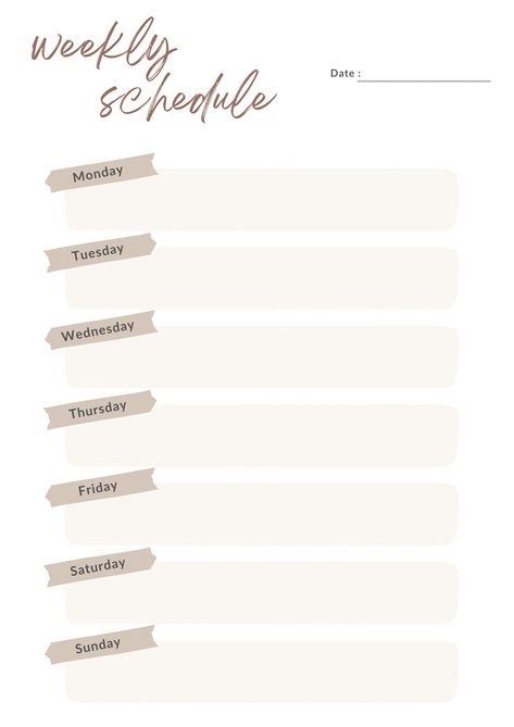 Planner Template Printable, Weekly Schedule Planner, Esthetician Marketing, Daily Schedule Planner, Week Schedule, Printable Weekly Planner, Schedule Templates, Weekly Planner Template, Schedule Planner