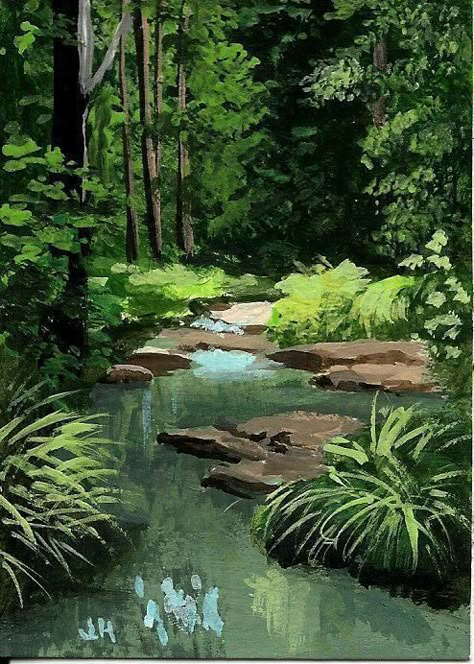 Gouache Art, Landscape Art Painting, Painting Art Projects, Painting Inspo, Gouache Painting, Art Class, Painting Inspiration, Landscape Art, Nature Art