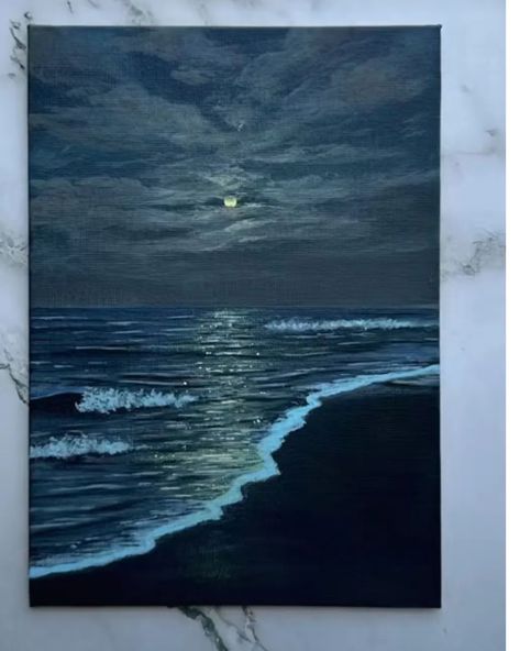 **MOONLIGHT PAINTING** Feel this painting 😶‍🌫️❤️‍🩹 Available in all sizes🤌 10% discount to first five customers 🤩🫰 DM for order #fyp #art #artisticcommunity #discount #moon light painting #painting Moonlight Painting, Paint Inspiration, Moon Painting, Landscape Art Painting, Moon Light, Painting Painting, Night Painting, Light Painting, Light Art