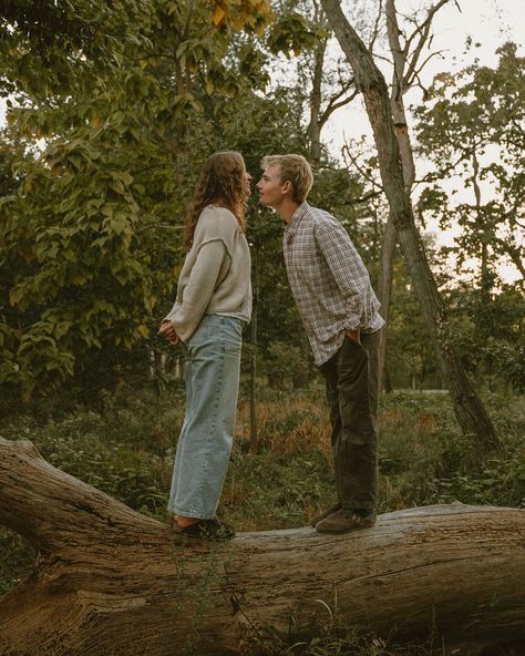 Love surrounded by the stillness of the woods 🍂 early fall engagement photos for Evie + Thomas, can’t wait to share SO much more from their session and even more excited to document their special day in 2025 💍 ♥︎! Photos In Woods, Fall Couple Photos, Fall Couple, Couple Photo Ideas, Fall Engagement Photos, Engagement Photos Fall, Engagement Photo Outfits, Fall Engagement, Couple Photo